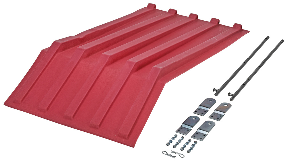 Poly Hopper Lid - for Size .5 - Style H - Crown for Water Drainage - Red - 2