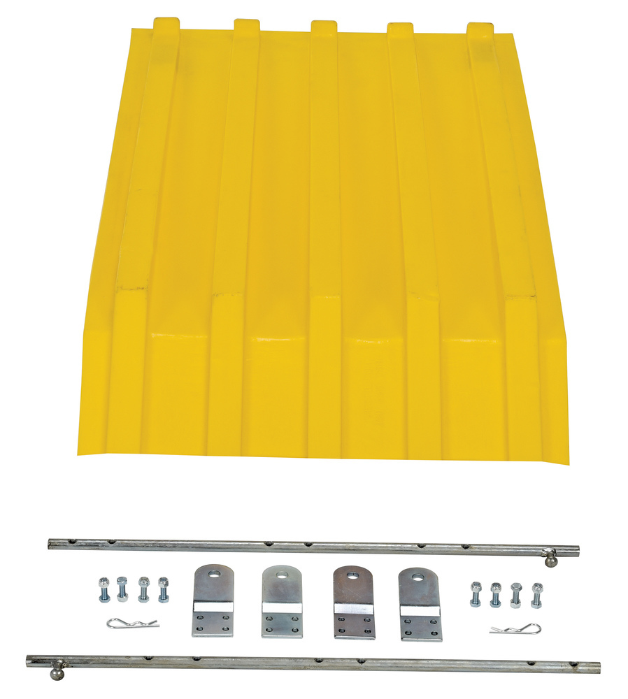 Poly Hopper Lid - for Size .25 - Style H - Crown for Water Drainage - Yellow - 3