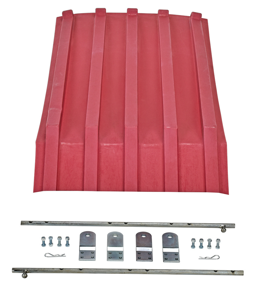 Poly Hopper Lid - for Size .25 - Style H - Crown for Water Drainage - Red - 3