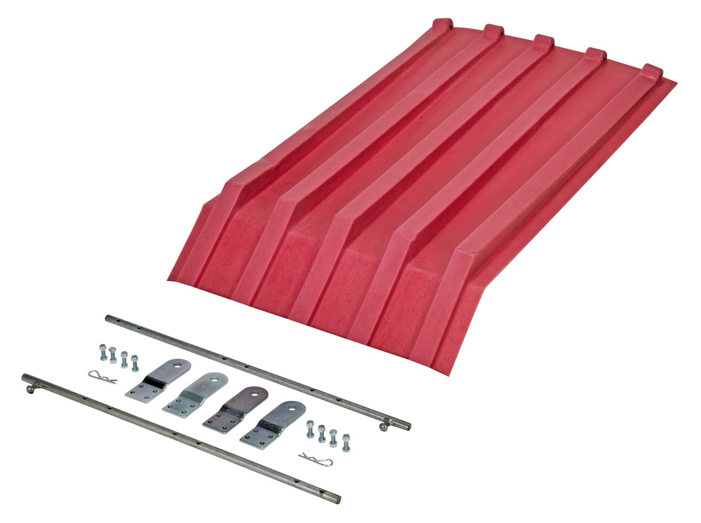Poly Hopper Lid - for Size .25 - Style H - Crown for Water Drainage - Red - 2