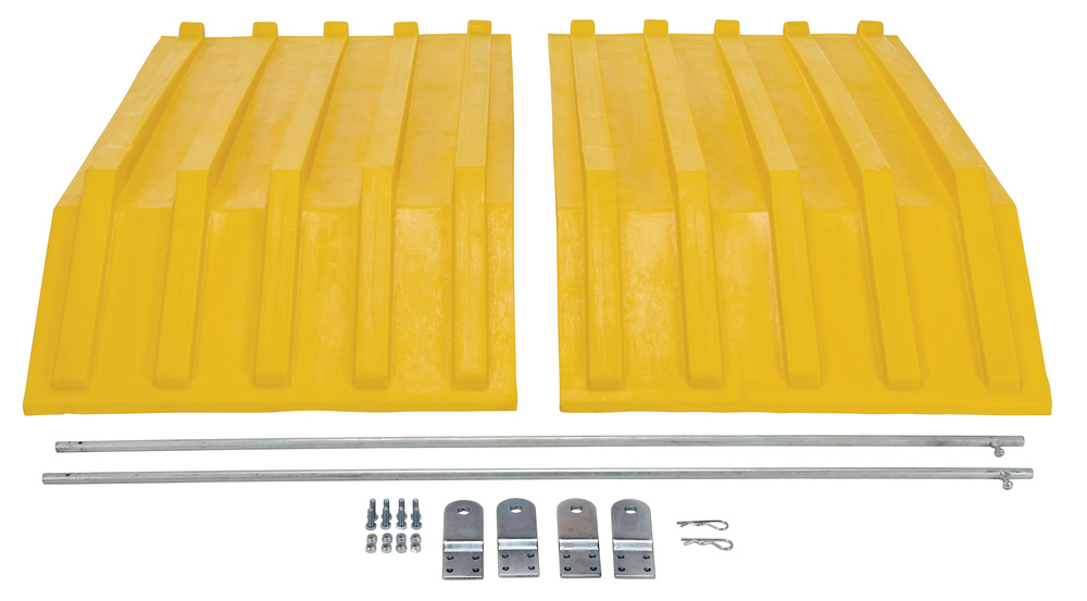 Poly Hopper Lid - for Size 1.5 - Style H - Crown for Water Drainage - Yellow - 3