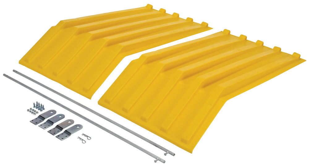 Poly Hopper Lid - for Size 1.5 - Style H - Crown for Water Drainage - Yellow - 2