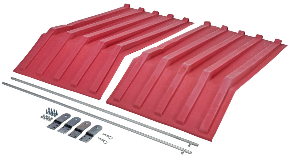 Poly Hopper Lid - for Size 1.5 - Style H - Crown for Water Drainage - Red - 2