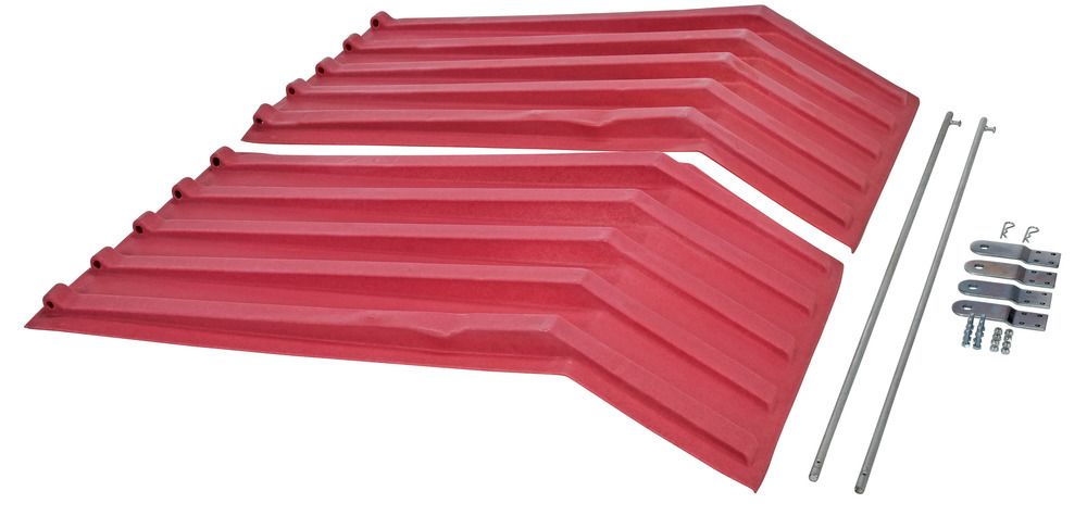 Poly Hopper Lid - for Size 1.5 - Style H - Crown for Water Drainage - Red - 1