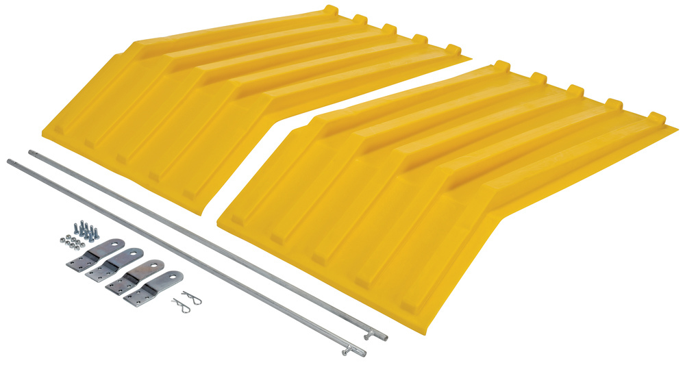 Poly Hopper Lid - for Size 1 - Style H - Crown for Water Drainage - Yellow - 2
