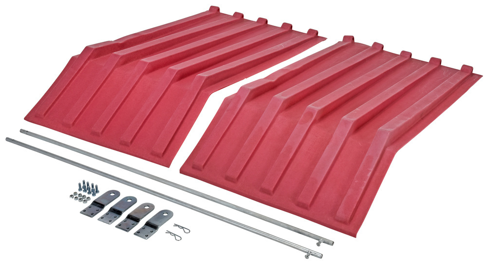 Poly Hopper Lid - for Size 1 - Style H - Crown for Water Drainage - Red - 2