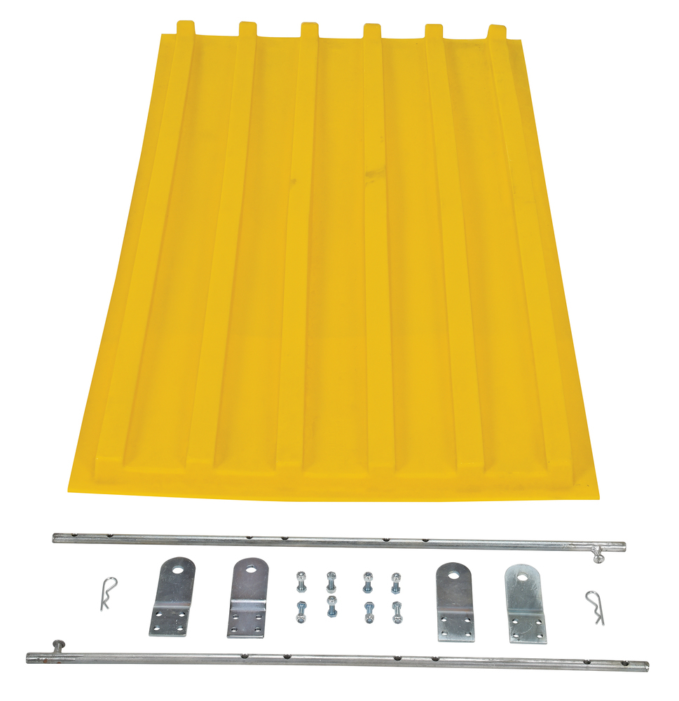 Poly Hopper Lid - for Size .75 - Style D - Crown for Water Drainage - Yellow - 3