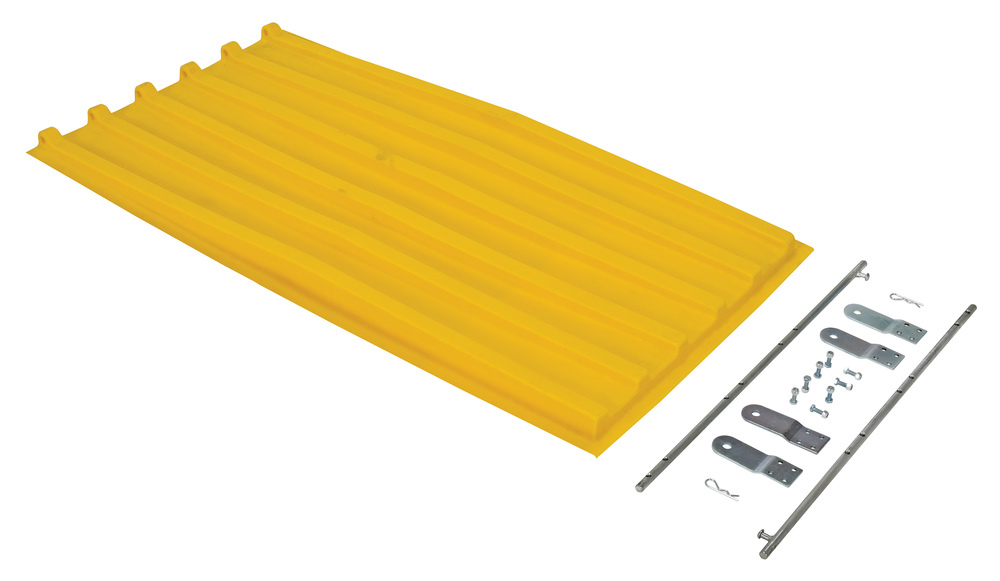 Poly Hopper Lid - for Size .75 - Style D - Crown for Water Drainage - Yellow - 1