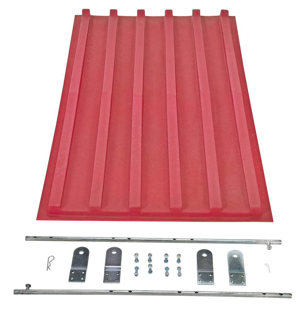 Poly Hopper Lid - for Size .75 - Style D - Crown for Water Drainage - Red - 3