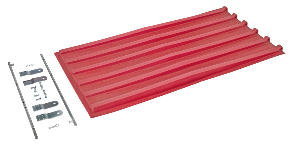 Poly Hopper Lid - for Size .75 - Style D - Crown for Water Drainage - Red - 2