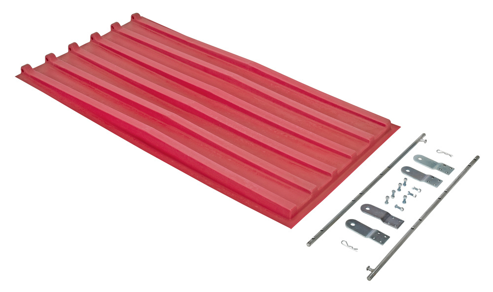 Poly Hopper Lid - for Size .75 - Style D - Crown for Water Drainage - Red - 1