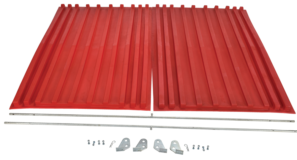 Poly Hopper Lid - for Size 3 - Style D - Crown for Water Drainage - Red - 3