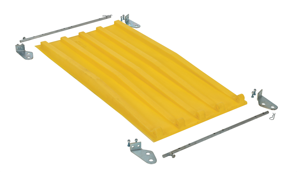 Poly Hopper Lid - for Size .25 - Style D - Crown for Water Drainage - Yellow - 1