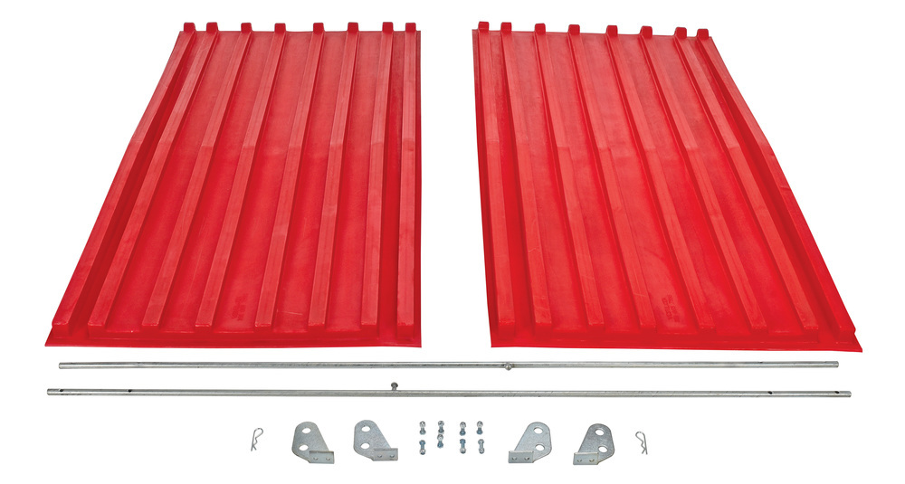 Poly Hopper Lid - for Size 2.5 - Style D - Crown for Water Drainage - Red - 3