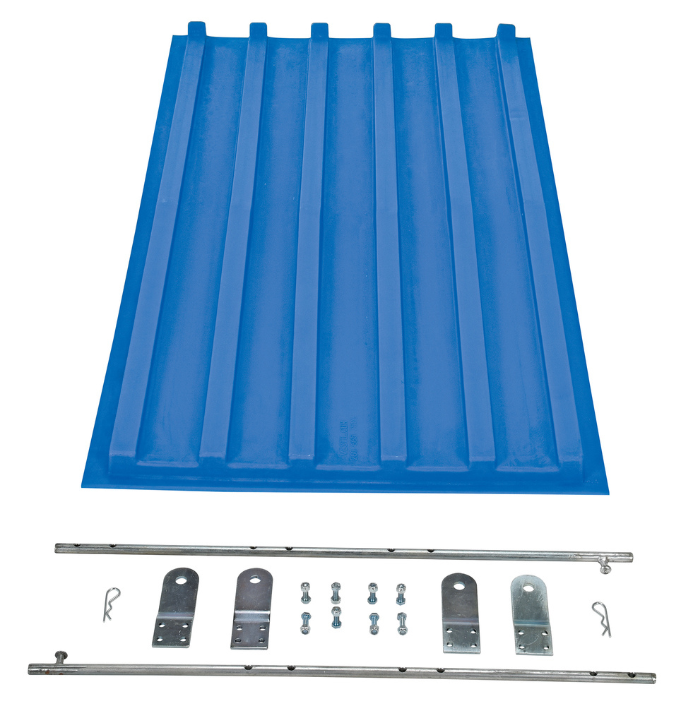 Poly Hopper Lid - for Size .75 - Style D - Crown for Water Drainage - Blue - 3