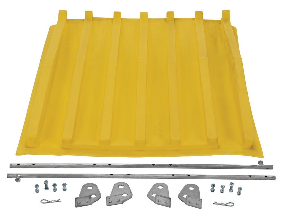 Poly Hopper Lid - for Size .5 - Style D - Crown for Water Drainage - Yellow - 3