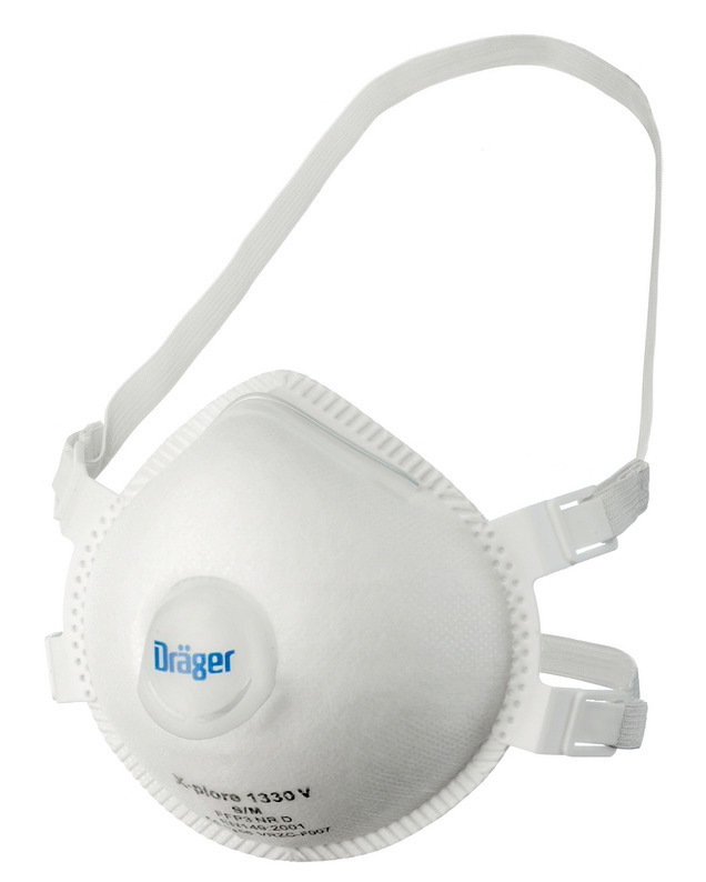 Masque de protection Dräger X-plore 1330V FFP3 NR D, taille S/M, valve d'expiration, UV = 5 pièces - 1