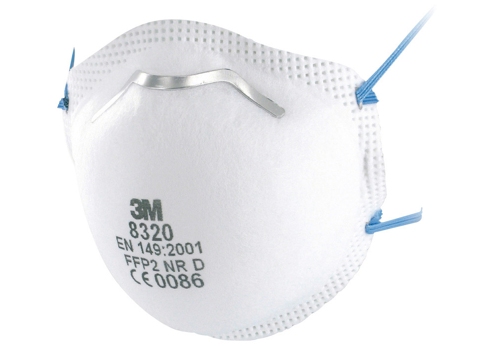 Máscara proteção respiratória 3M Confort 8320 FFP2 NR D, pré-formada, sem válvula, emb. 10 unidades