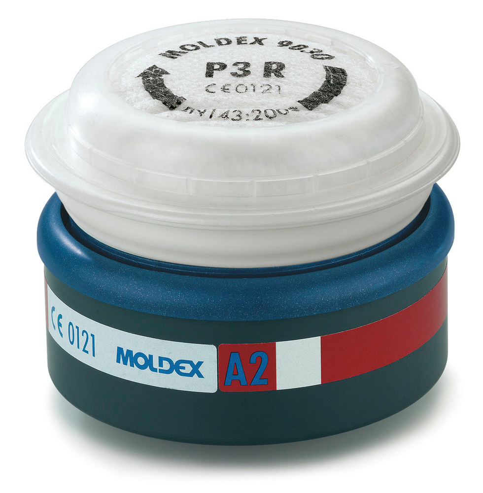 Moldex EasyLock kombifilter A2P3 R, for masker i serien 7000/9000, 6 stk./pakke - 1