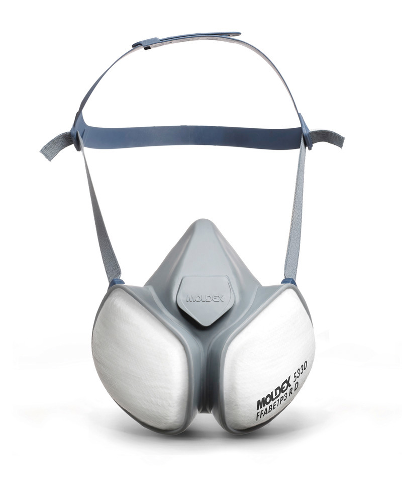 Moldex disposable half mask CompactMask 5330, grey, prot. level FFABE1P3 R D, EN 405, Pack = 10 piec - 2