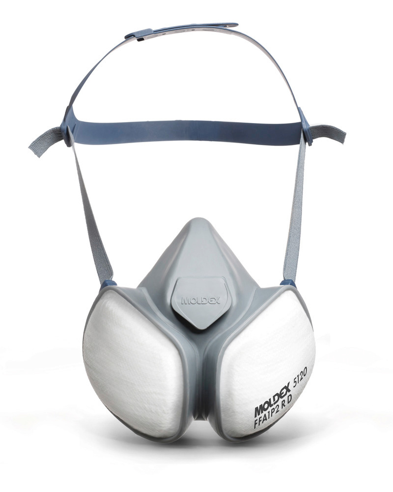 Moldex engångs-halvmask CompactMask 5120, grå, skyddsnivå FFA1P2 R D, SS-EN 405, 10 st. per förp. - 2
