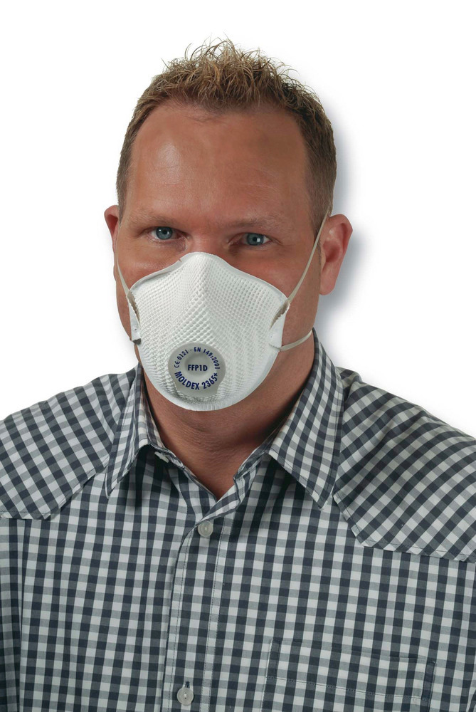 Máscara protección respiratoria Moldex 2365 FFP1 NR D, preformada, con válvula, pack 20 unidades - 2