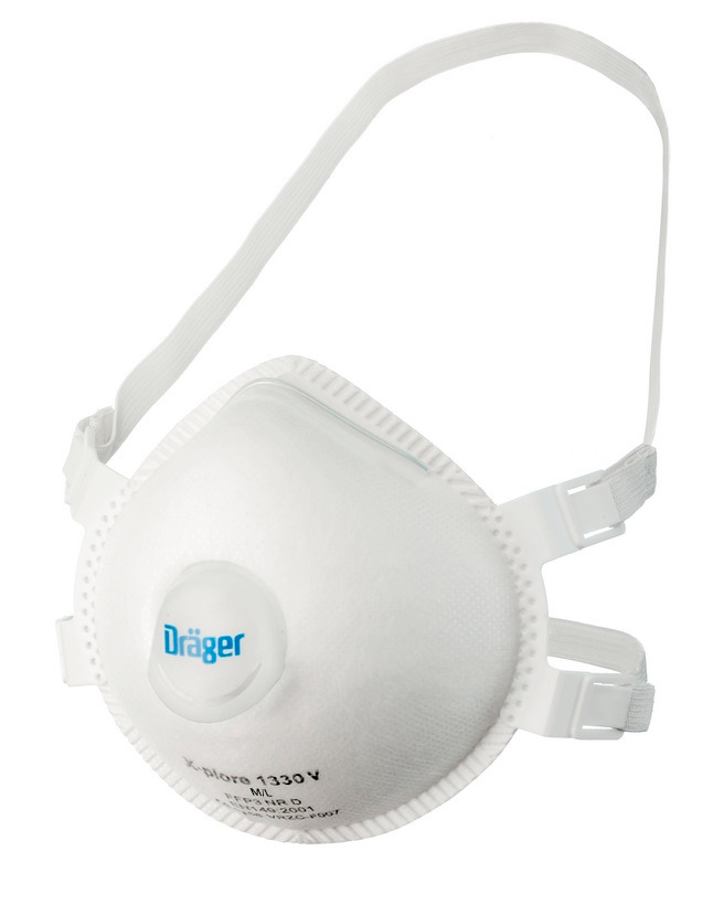 Masque de protection Dräger X-plore 1330V FFP3 NR D, taille M/L, valve d'expiration, UV = 5 pièces - 1