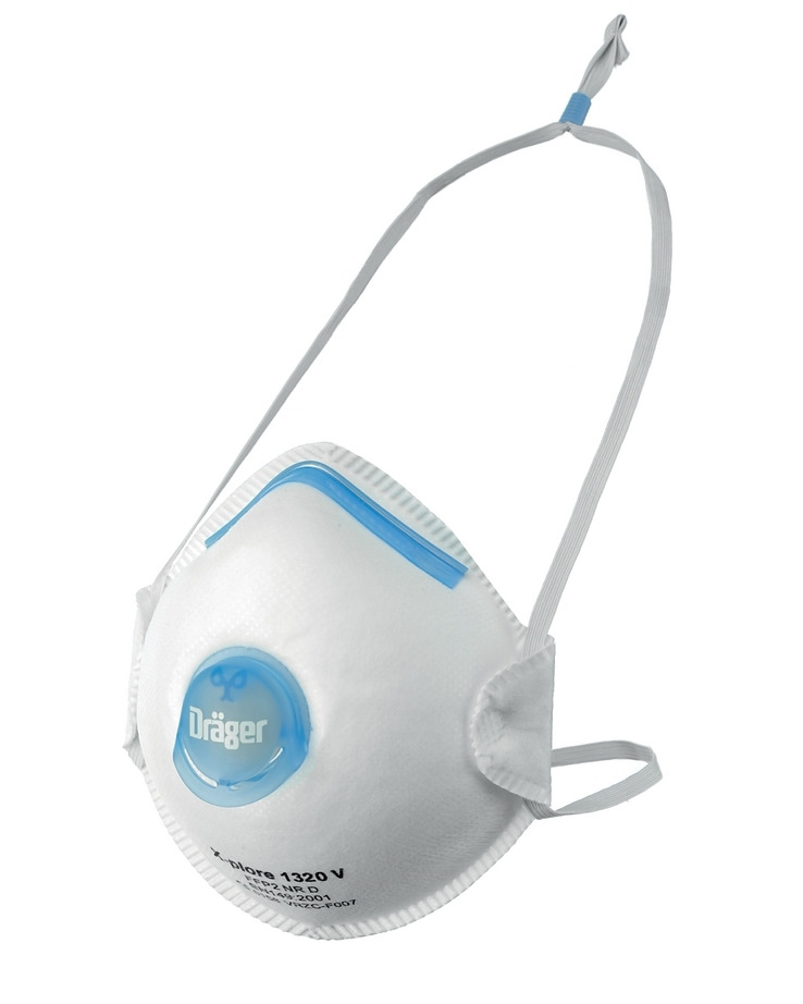 Máscara proteção respiratória Dräger X-plore 1320V FFP2 NR D, pré-formada, com válvula, emb. 10 un. - 1