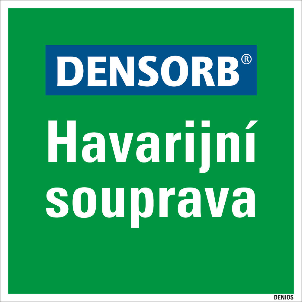 Informační štítek DENSORB havarijní sada, z plastu, 400 x 400 mm, česky - 1