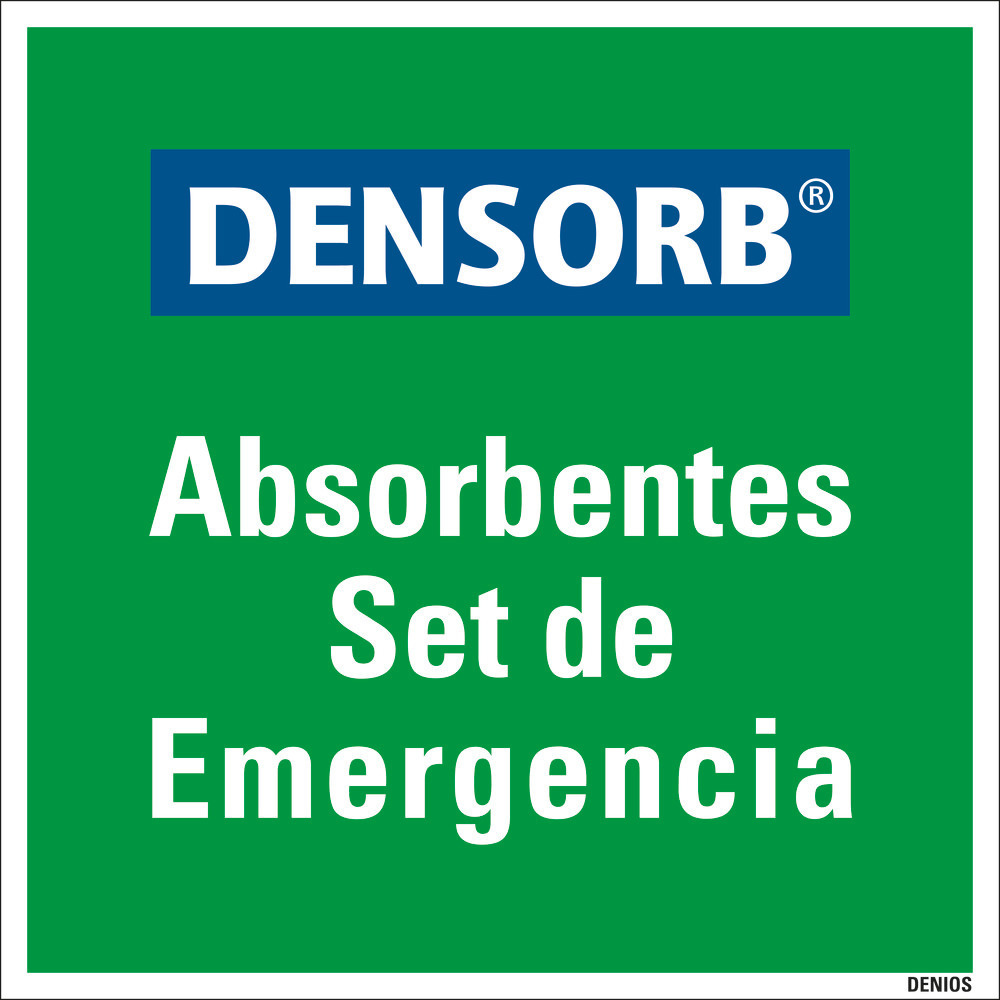 Rótulo de señalización "Set de emergencia DENSORB" en plástico, 400 x 400 mm - 1