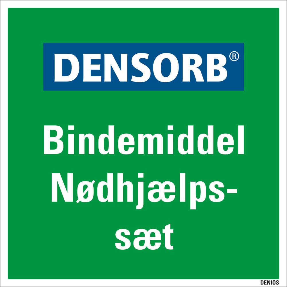 Henvisningsskilt til DENSORB Spild kit, kunststof, 400 x 400 mm, dansk - 1