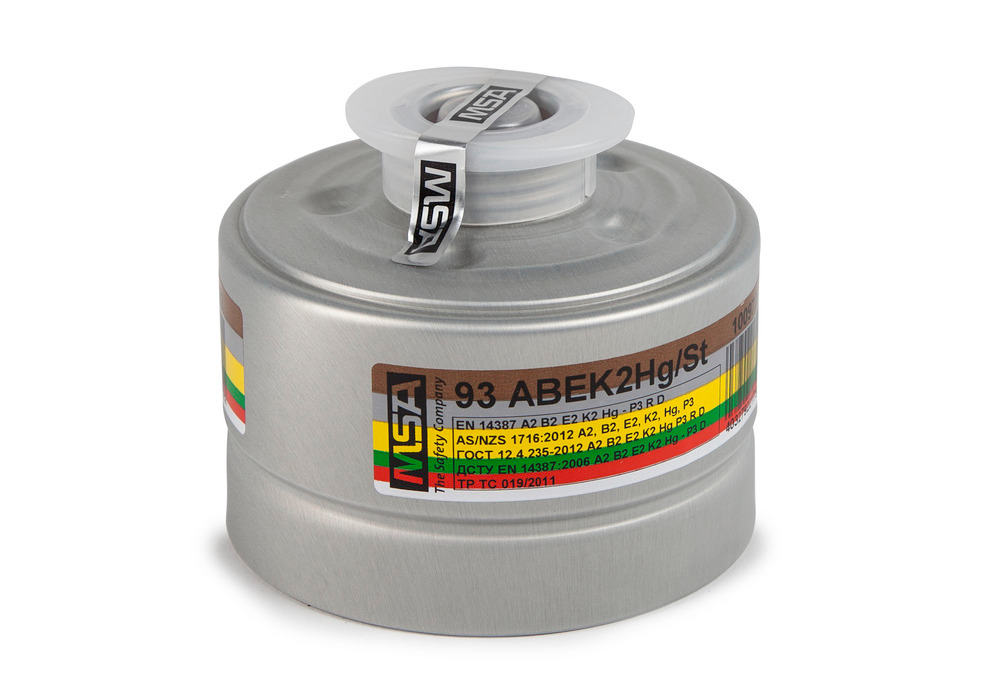 Filtr kombinowany MSA 93 ABEK2-Hg/St, poziom ochrony A2B2E2K2HgP3 R D