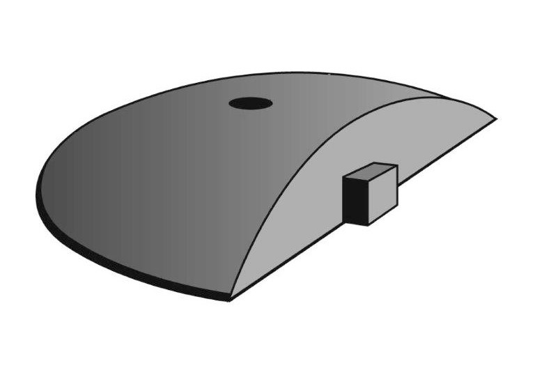 Zpomalovací práh, výška 55 mm, šířka 225 mm z černé recyklovatelné gumy - 1