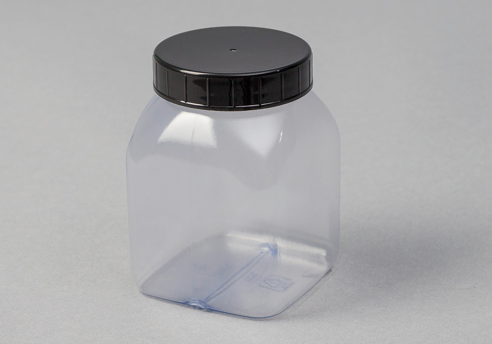 Bottiglie a collo largo in PVC, squadrate, trasparente naturale, 500 ml, 16 pezzi - 2