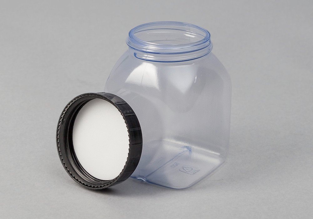 Leveäkaulainen pullo PVC, kulmikas,luonnonväri-läpinäkyvä,500 ml,16kpl - 1