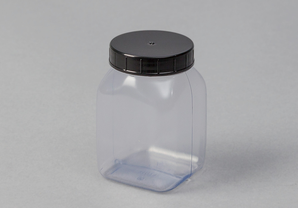 Weithalsflaschen aus PVC, eckig, natur-transparent, 200 ml, 24 Stück - 3