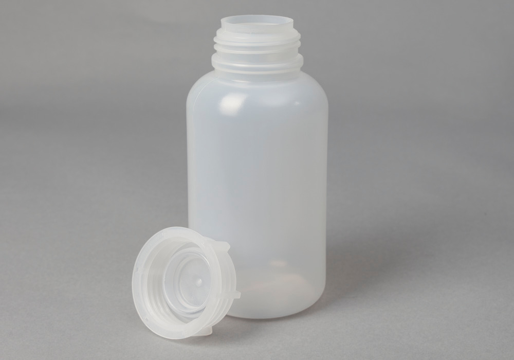 Butelki z szeroką szyjką z LDPE, okrągłe, naturalnie przejrzyste, 1500 ml, 6 szt. - 1