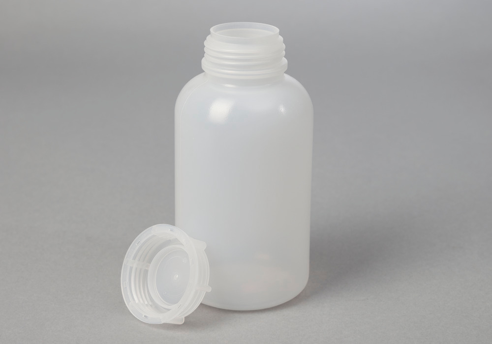 Flaske med bred hals, av LDPE, rund, transparent, 750 ml, 12 stk.