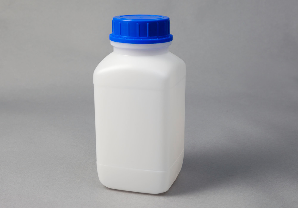 Flaske med bred hals, af HDPE, kantet, transparent, 2500 ml, med UN-godkendelse, 6 stk. - 4