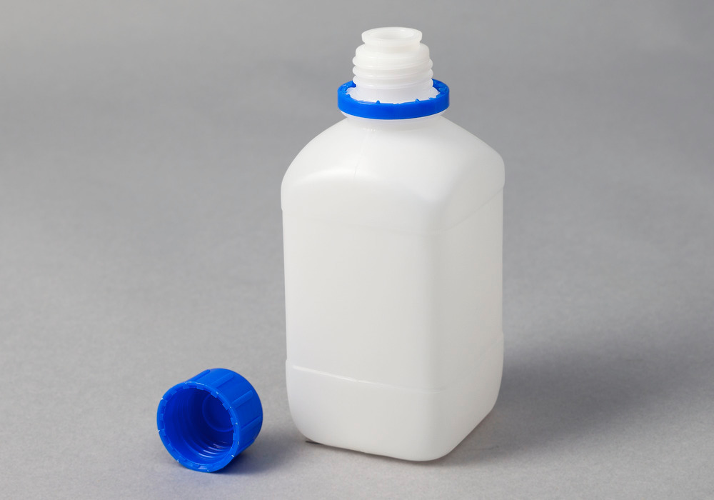 Flaske med smal hals, av HDPE, kantet, transparent, 500 ml, 15 stk. - 5