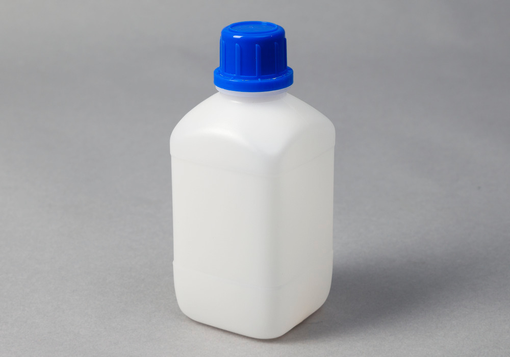 Flaske med smal hals, av HDPE, kantet, transparent, 500 ml, 15 stk. - 1