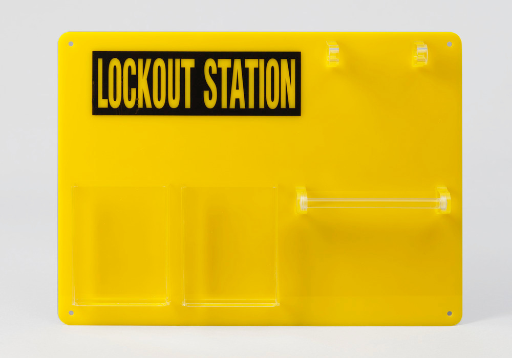 Lockout-tavle til 5 personer, til overskuelig opbevaring af låse og tilbehør - 1