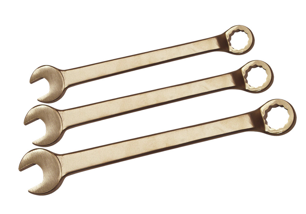 10dílná sada očkoplochých klíčů, vyhnuté, 10-32 mm, z bronzu, nejiskřivé, pro Ex oblasti