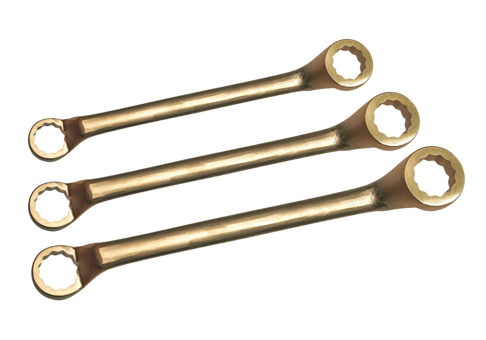 Dubbele ringsleutelset, gehoekt, sleutelwijdte 6-32 mm, speciaal brons, vonkvrij, voor Ex-zones - 1