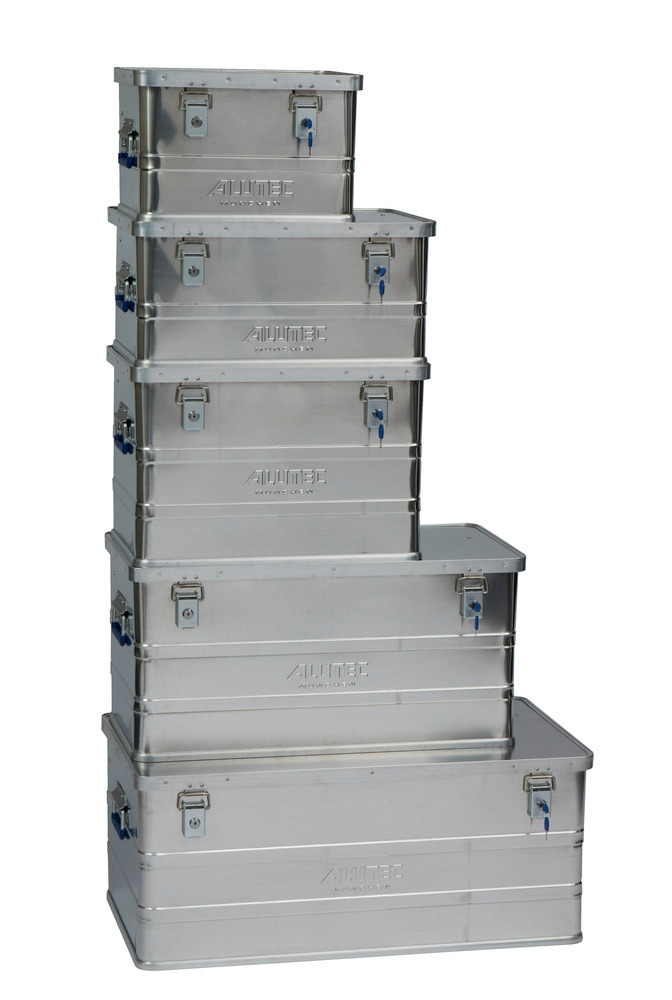 Caja de aluminio Classic, sin esquinas para apilado, volumen de 186 litros - 4