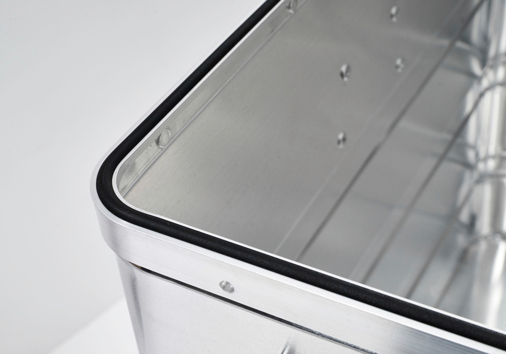 Caja de aluminio Classic, sin esquinas para apilado, volumen de 142 litros - 13