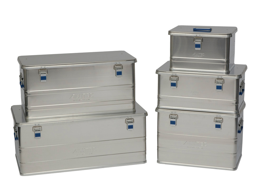 Caja de aluminio Comfort, sin esquinas para apilado, volumen de 140 litros - 4