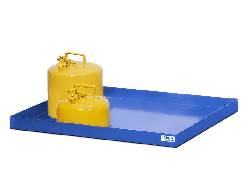Spill tray for small containers classic-line in steel, painted, 40 litre, 1287x600x75 - 1
