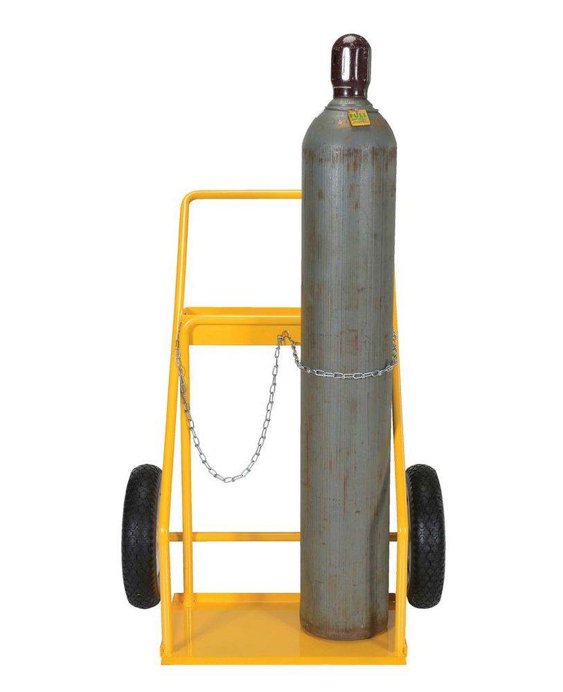 Cylinder Tilt Back Hand Truck - 250 Lbs - Yellow - 2 Cylinder Capacity - 3