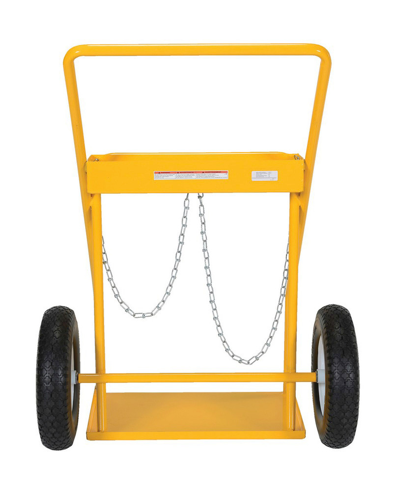 Cylinder Tilt Back Hand Truck - 250 Lbs - Yellow - 2 Cylinder Capacity - 2